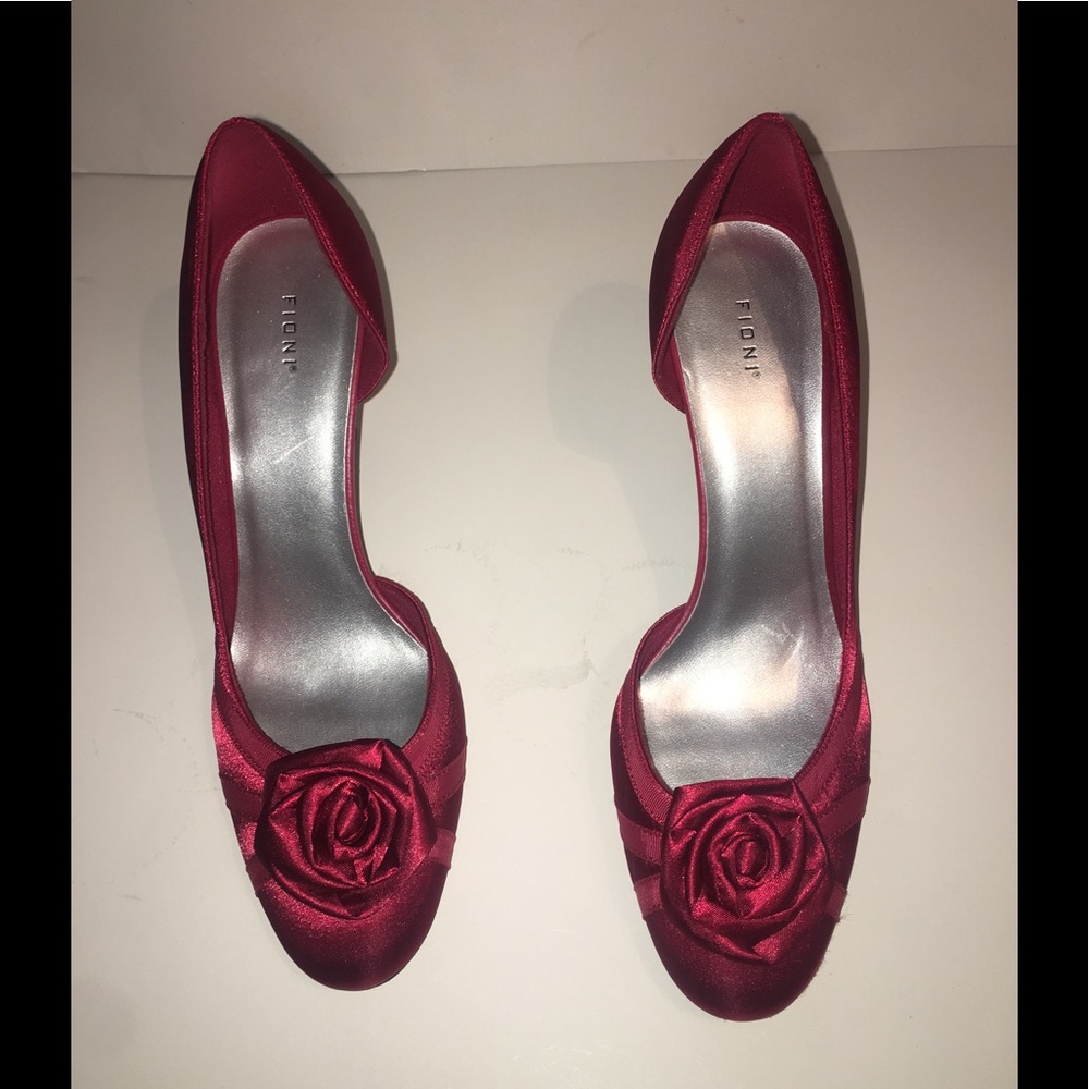Findi Red Satin Heels